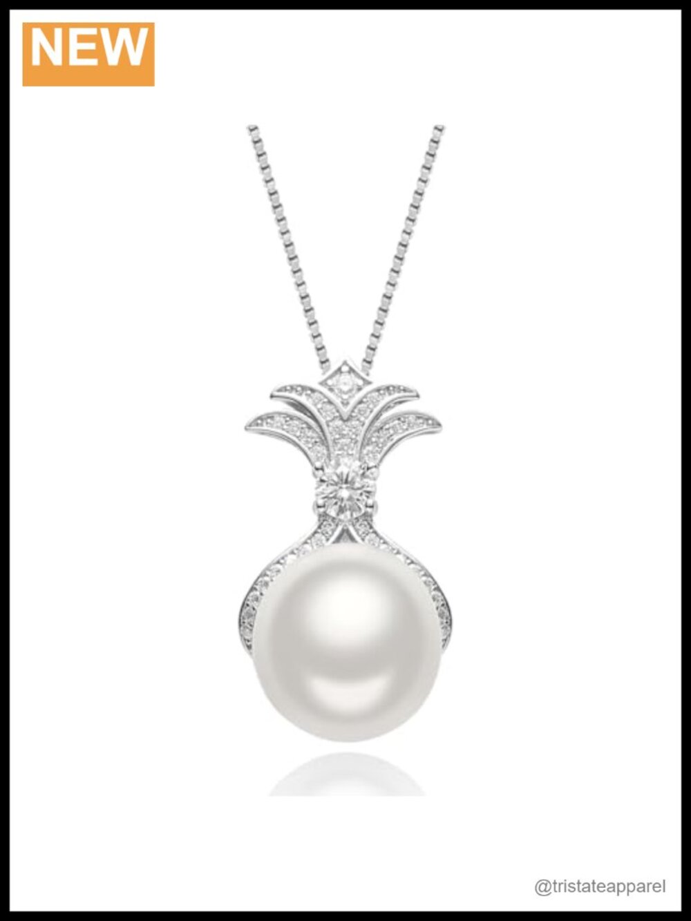 S925 Sterling Silver Freshwater Pearl Pendant Necklace 18" Gift for Women